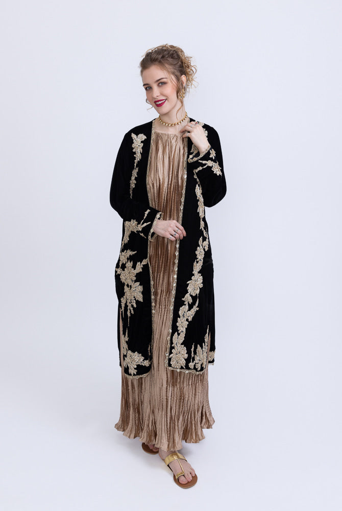 Amu - Gold Embroidered Jacket Suit